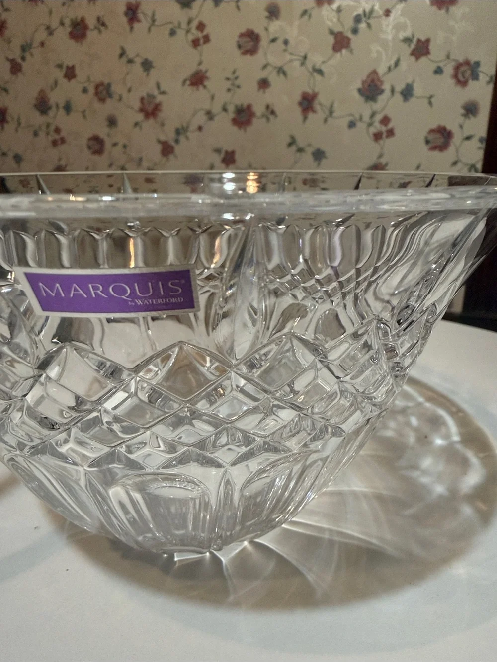 Marquise Clear Cut Crystal Decorative Serving Bowl